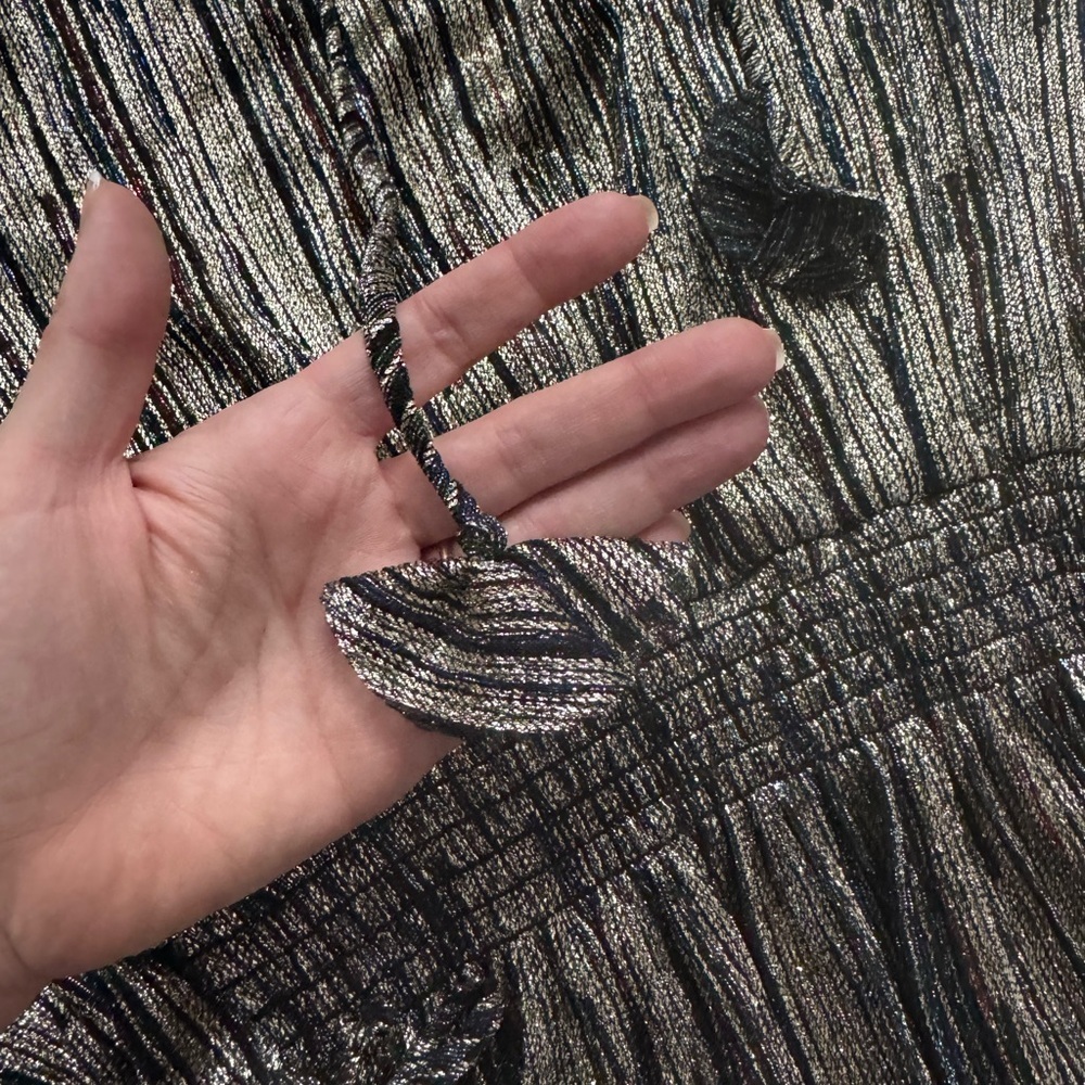 Misa Los Angeles Shirin Mini Tiered Dress - Metallic Multicolour - Size S - EUC - Picture 4 of 10